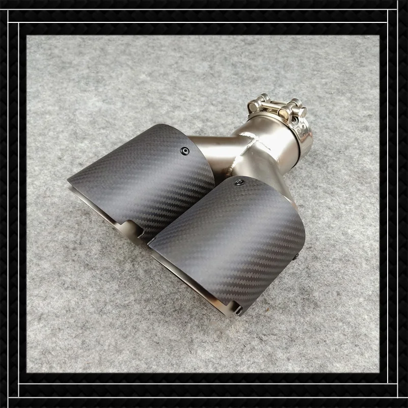 One Pc Y Model Matte Black Exhaust Pipe Muffler Tip Tailpipe Carbon Fiber Stainless Steel Nozzles Car Accessories