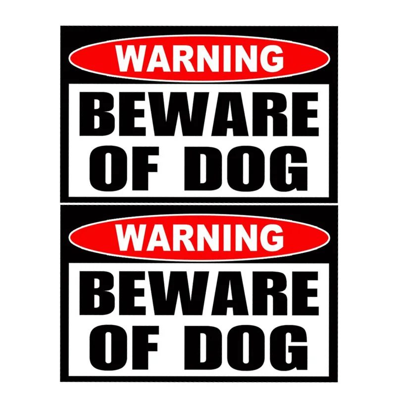 

10.2CM*6.6CM 2 PCS BEWARE OF DOG WARMING DANGER Reflective Lnterest Car Sticker PVC