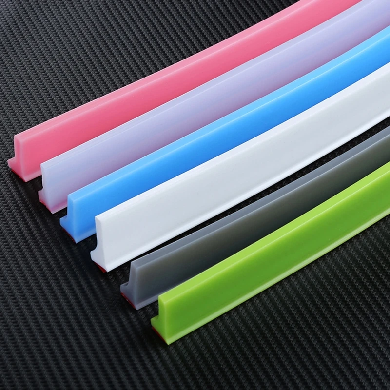 Self-Adhesive Shower Water Barrier Strip, Bathroom Water Stopper Seal, Floor Seal Strip,16x30mm White Blue Pink Grey Translucent