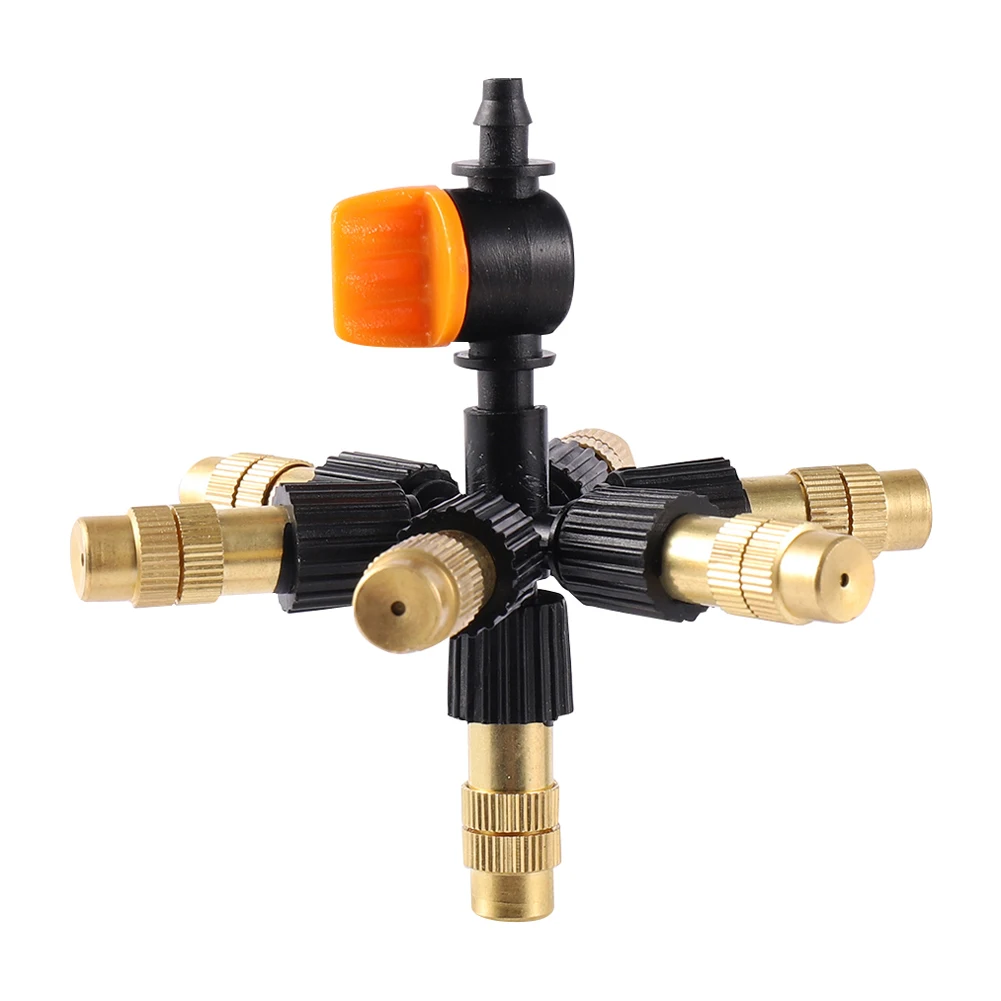 

Adjustable Multi-Way Atomizing Nozzle 4/5/6/7 Way Brass Misting Nozzle Garden Greenhouse Irrigation Cooling Humidify Sprinklers