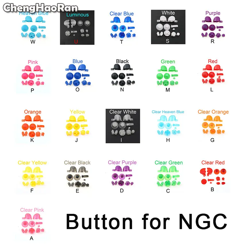 

ChengHaoRan 21Sets Full Set L R ABXY Z Keypads Buttons for GameCube Controller D Pads Power ON OFF Buttons Joystick Cap for NGC