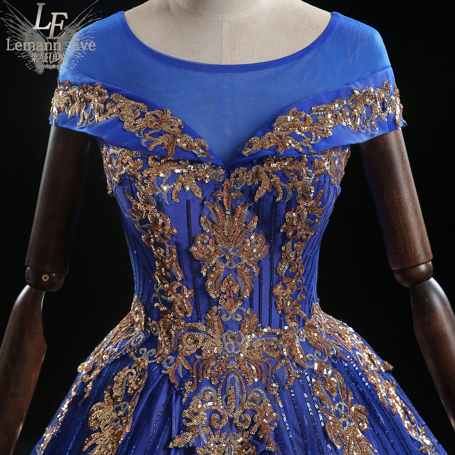 Royal blue golden เย็บปักถักร้อย rococo ball ชุดราตรียาว vintage ยุคกลางชุด Renaissance princess Victoria ชุด