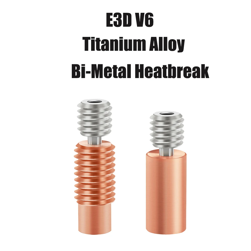 

Детали для 3D принтера V6 из титанового сплава Bi-Metal Heatbreak Throat для E3D V6 HOTEND нагревательный блок для Prusa i3 MK3 Break 1,75 Филамент