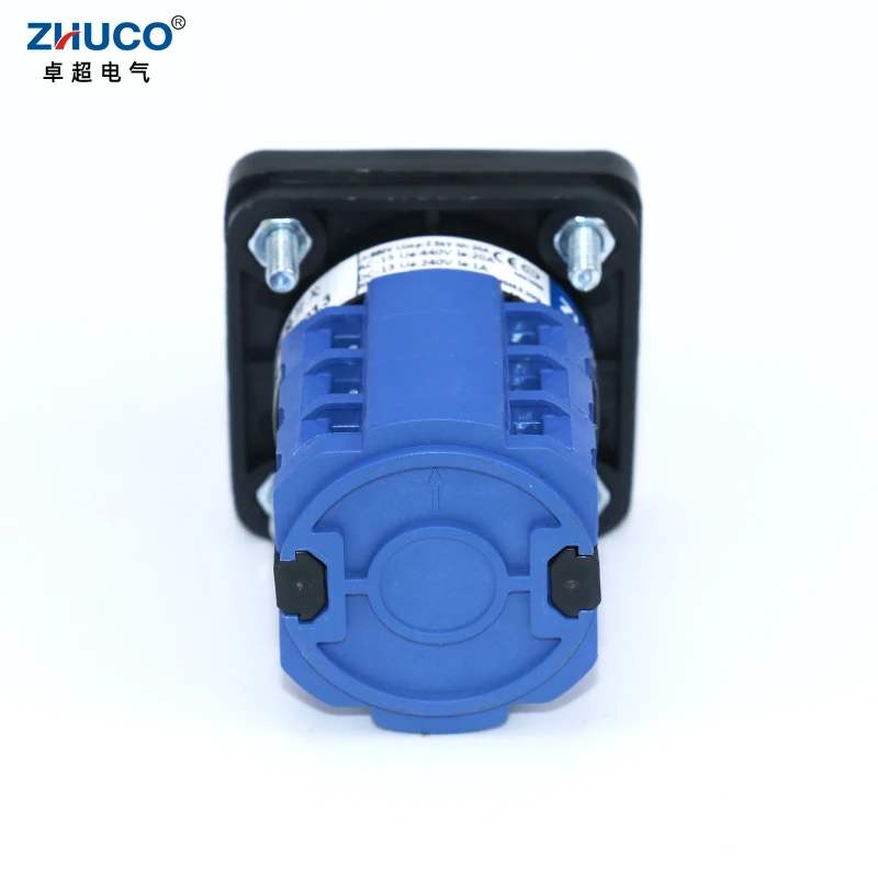 ZHUCO SZW26/LW26-20 1-0-2  3 Position 3 Phase Cam Switches Rotary Switch Changeover Control Switch 64X64 48X48 mm Panel Mount