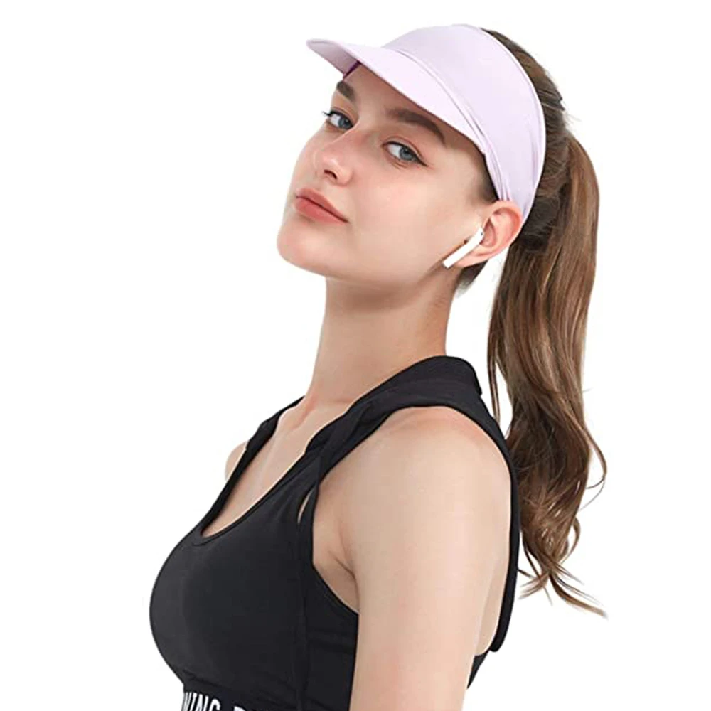 Sun Visor Hat Women Men Sports Cap Quick Dry Golf Tennis Hat Lightweight Tie Dye Visor Roll-up Portable Beach Cap