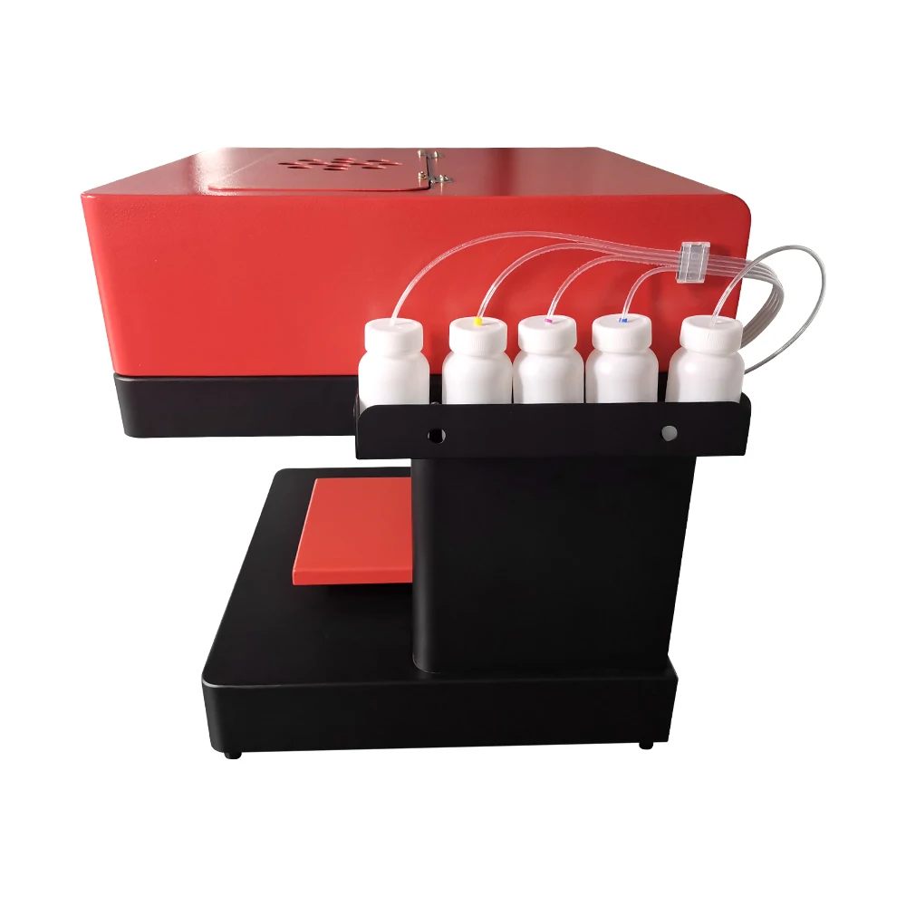 New Upgraded 4 Cups Coffee Printer with Edible Ink CISS Selfie Photo Coffee Printer for Biscuits Macaroon Food Printing Machine