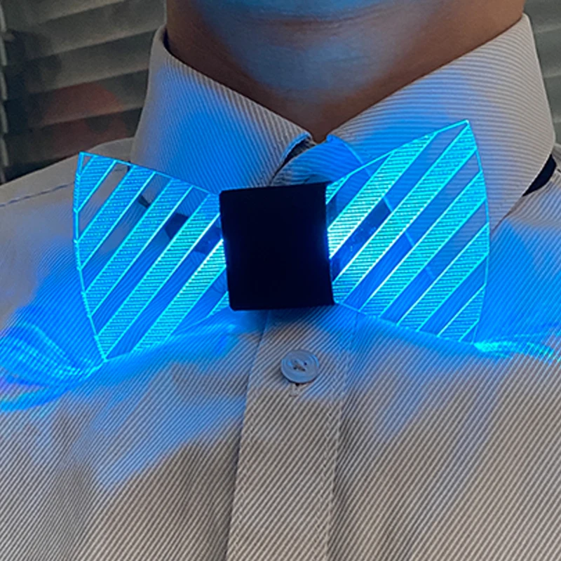 New LED Flashing Bow Tie Light UP LED Tie Rave Costume Necktie Glowing DJ Bar Dance Carnival Cool Props Wedding Supplies