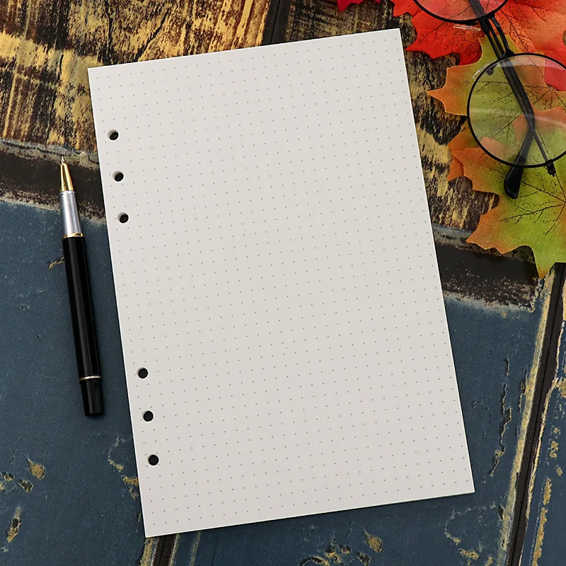 A5 Loose Leaf Notebook Refill Spiral Binder Inner Page Diary Weekly Monthly Planner To Do List Line Dot Grid Inside Paper