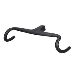 Balugoe-carbon fiber handlebar for road bike, integrated bicycle handle, matte black color, 28.6mm