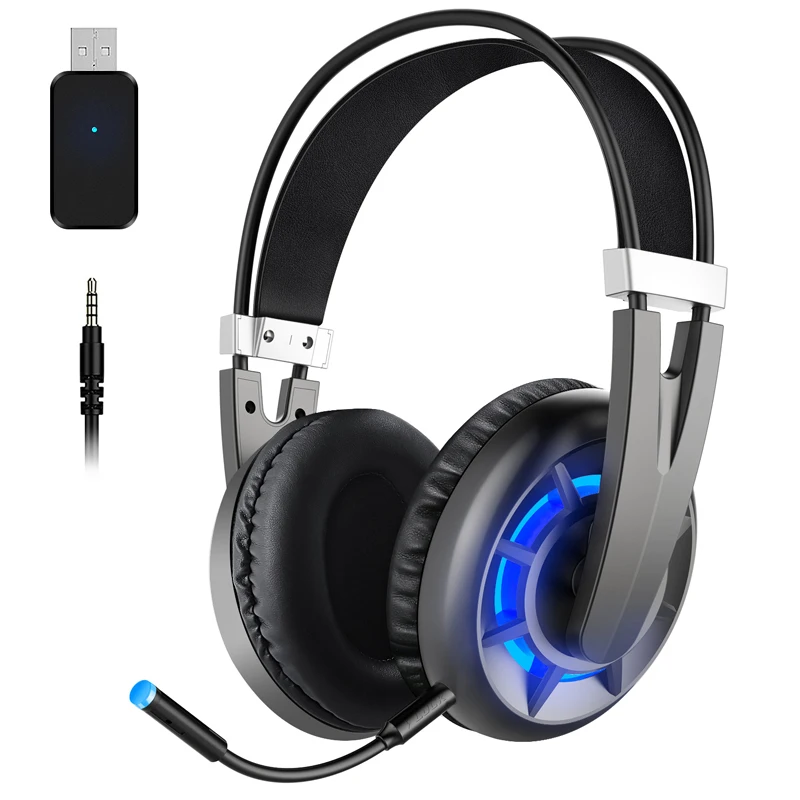 Wireless+3.5mm Dual Mode Wireless Headphones Gaming Headset Earphone Headphone with Mic Light Weight for PS4 PS5 XBOX PC mobile