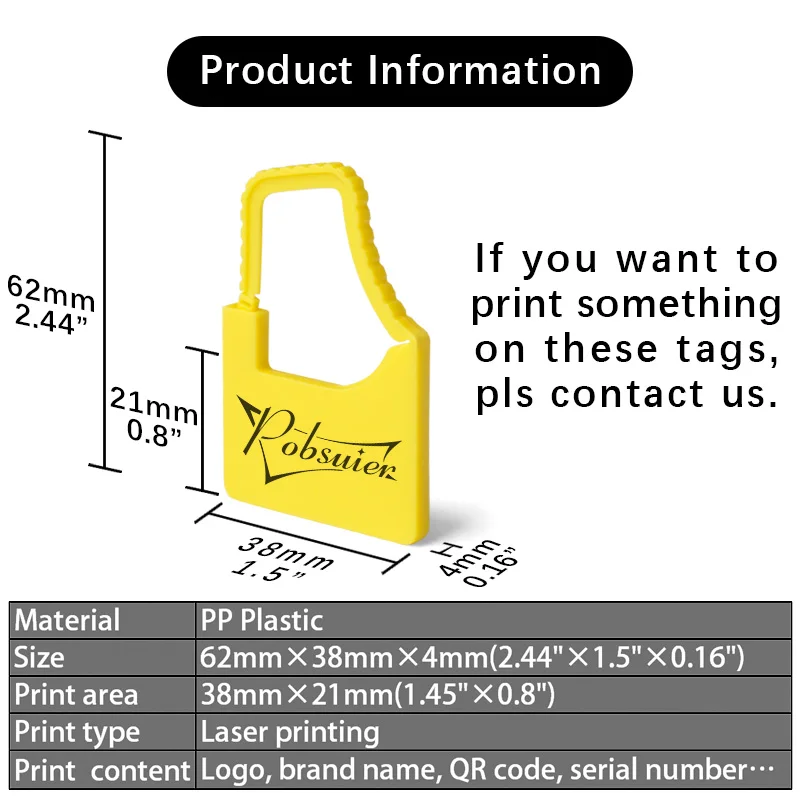 100 pieces Custom Security Tag Personalized Plastic Garment Brand Logo White Hang Label Tags for Clothing Shoes Bag Logistics