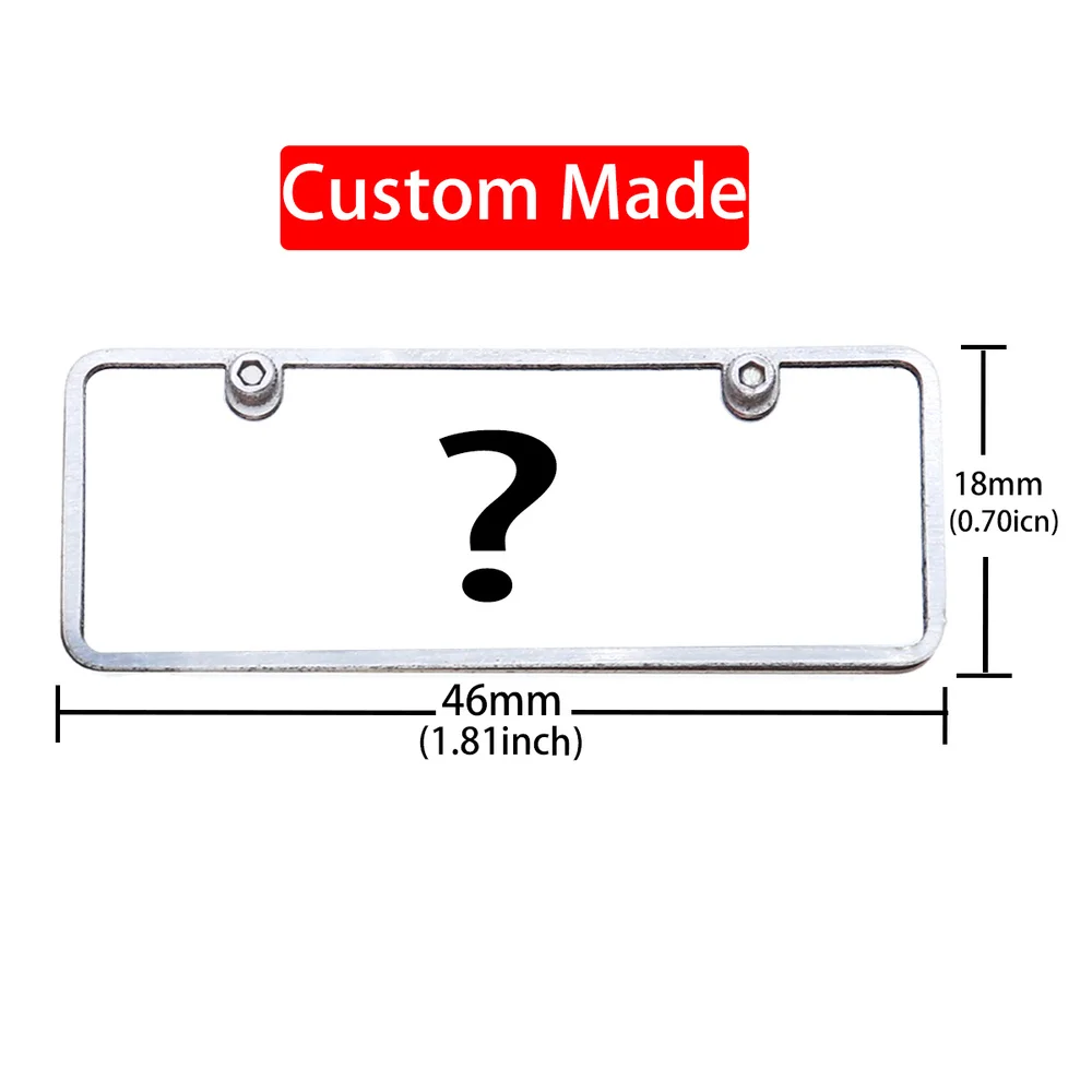 1Pcs RC Custom License Plate Metal Frame Strength Waterproof for 1:10 Tamiya CC01 Axial Scx10 Traxxas Trx-4 Trx4  Crawler Car