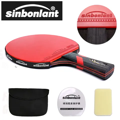 Ping Pong Racket Carbon Blade Double Pimple Sinbonlant
