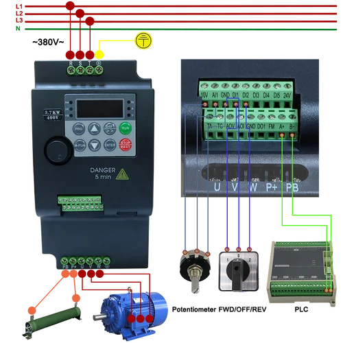 Imagen 2 del producto Variador inversor de frecuencia Variable, dispositivo de 3,7/4kW, 380V, 3 fases, 5HP, VFD, para Control de Vector de velocidad del Motor, inversor, tienda de CTRL-DRIVE, CW100