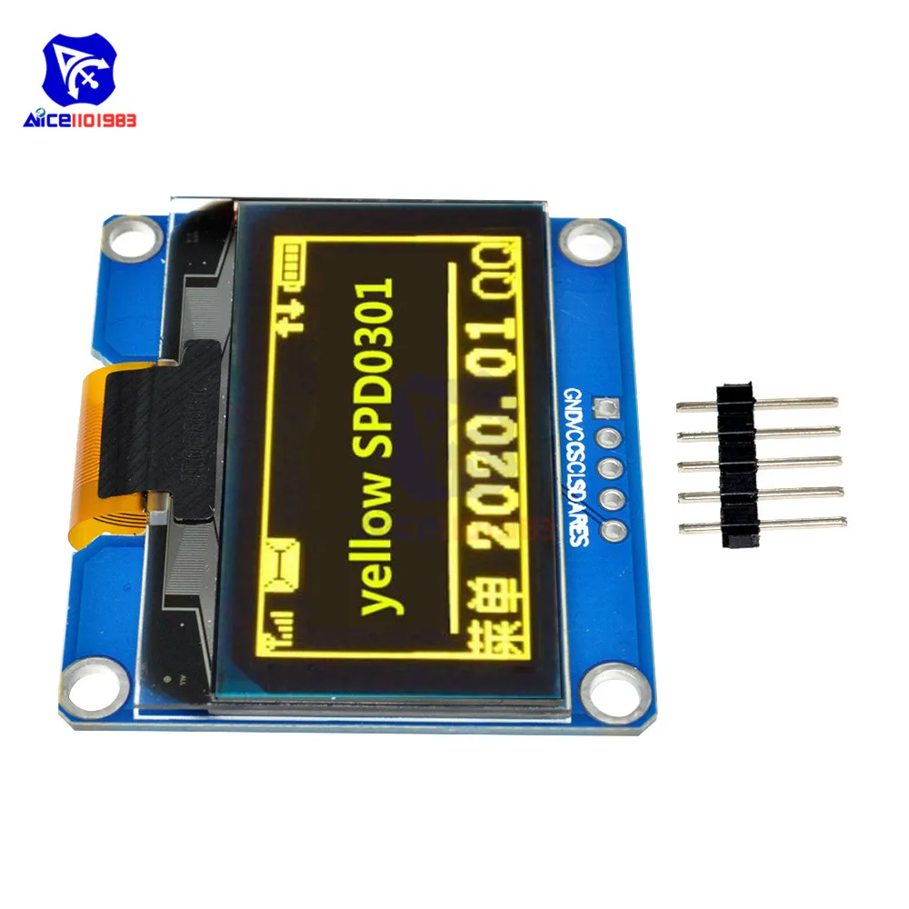 Diymore 1.54 "128X64 Oled Lcd Display Module SPD0301 5PIN Spi Iic I2C Interface 12864 Voor Arduino R3 MEGA2560 Avr STM32