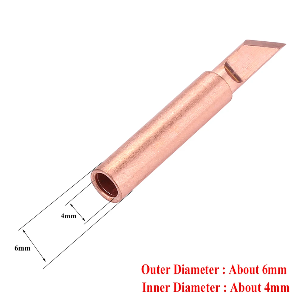 10PCS/Lot Copper Solder Iron Tip 900M-T-K/SK/I/IS/B/1C/2C/3C/4C/0.8D/1.2D/1.6D/2.4D/3.2D/SB Welding Head For 936 Soldering Tool