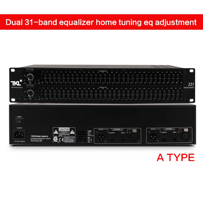 Dual 31-band Equalizer Digital Equalizer Audio Equalizer Professional HiFi Audio System Stage Lighting and Karaoke Equipment