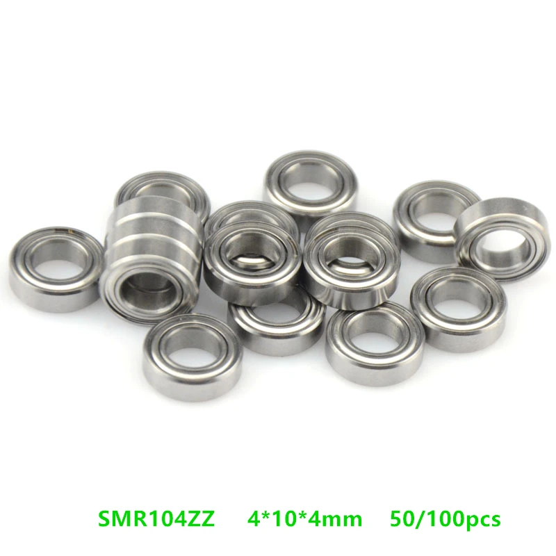 

50/100pcs ABEC-5 SMR104 ZZ Stainless steel ball bearing Miniature 4x10x4 mm SMR104ZZ Deep Groove Ball Bearing 4*10*4mm