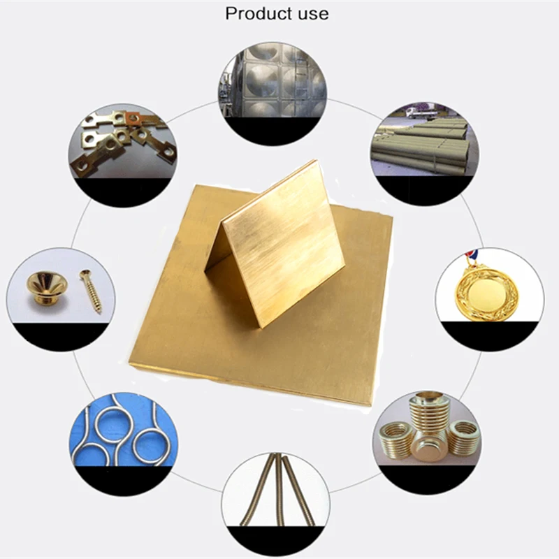 1pcs Brass Copper Plate Sheet Cu Cutting CNC Frame Model Mould DIY Contruction 100x100mm Thickness 0.1-2.5mm