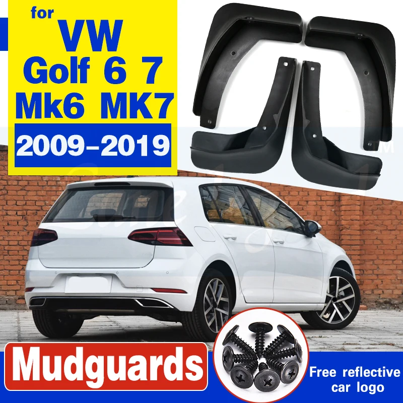 for Volkswagen VW Golf 6 7 Mk6 MK7 2009~2019 Car Mudflap Fender Mud Flaps Guard Splash Flap Mudguards Accessories 2010 2015 2018