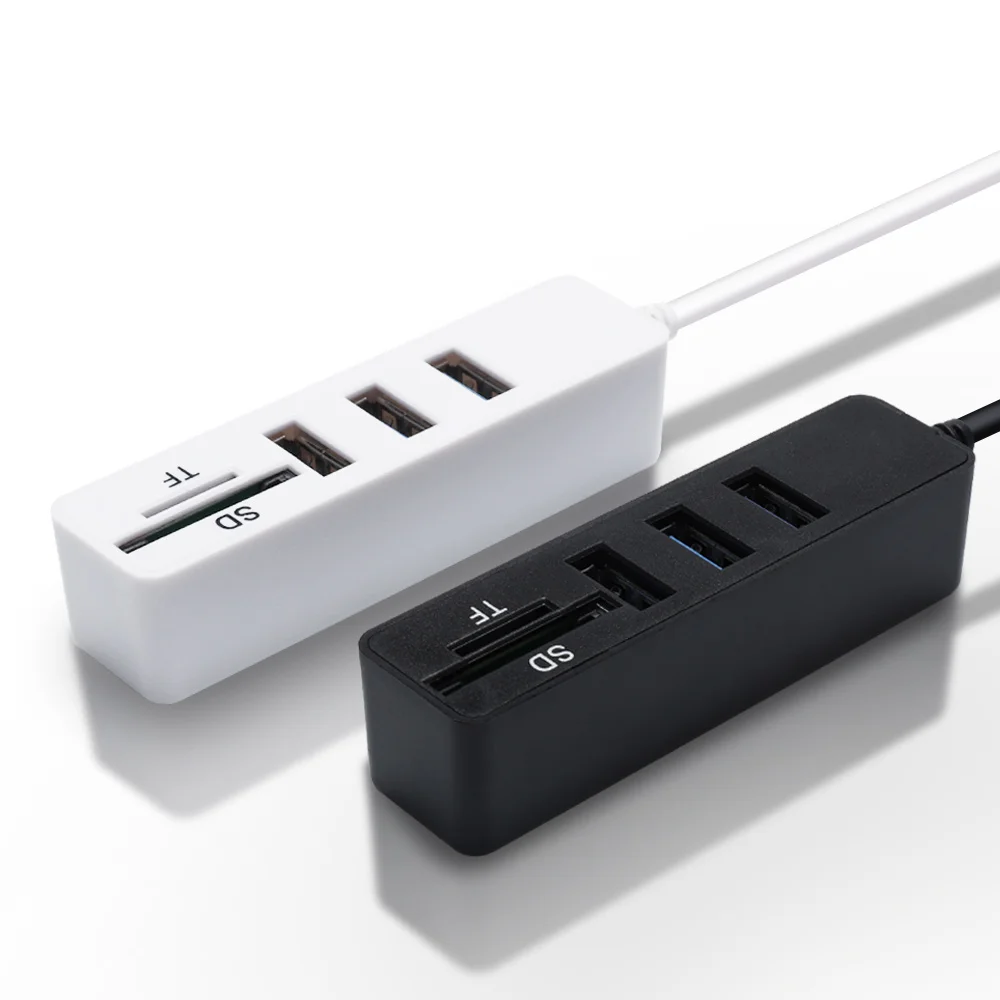 PCER Hub USB 2.0 Multi USB Splitter Ad Alta Velocità 3Hab di DEVIAZIONE STANDARD TF Card Reader All In One Per Il Calcolatore Del PC accessori