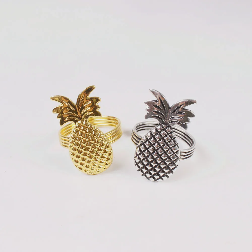 

10pcs Zinc alloy plated pineapple napkin buckle tropical fruit napkin ring pineapple napkin ring