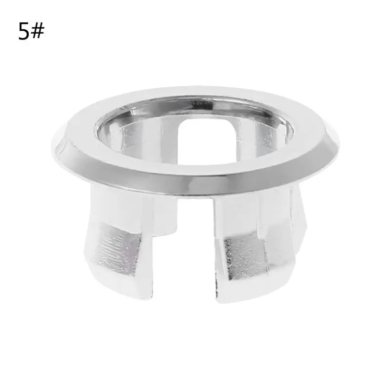 Badkamer Wastafel Sink Overloop Ring Zes-Voet Ronde Insert Chrome Hole Cover Cap