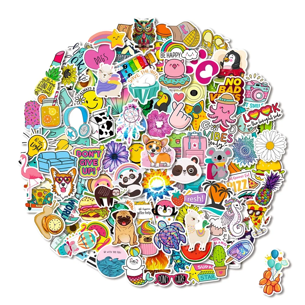 

75-300Pcs Cute Stickers for Kid Laptop Phone Skateboard Luggage DIY Scrapbook Graffiti Decals Waterproof VSCO Aesthetic Stickers