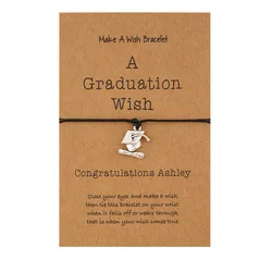 Minimalism A Graduation Wish Bachelor Cap Charm Bracelets Thin Red Black Rope Thread String Jewelry For Men Women Couples Gifts