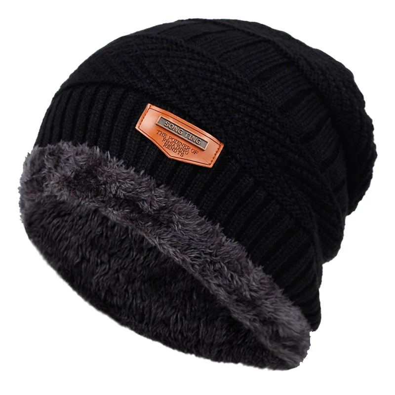 New fashion knit hat plus velvet thick warm hats autumn and winter fashion hip hop outdoor wool caps middle-aged universal cap