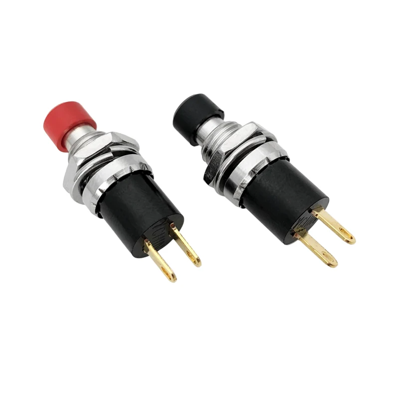 PBS-110 7mm thread 2-pin mini momentary button Self-locking button switch with 15cm cable