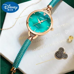 Disney For Woman Watch Small Green Dial Casual Quartz WristWatch Rhinstone Scale Waterproof Girl Female Dress Bracelet New Clock