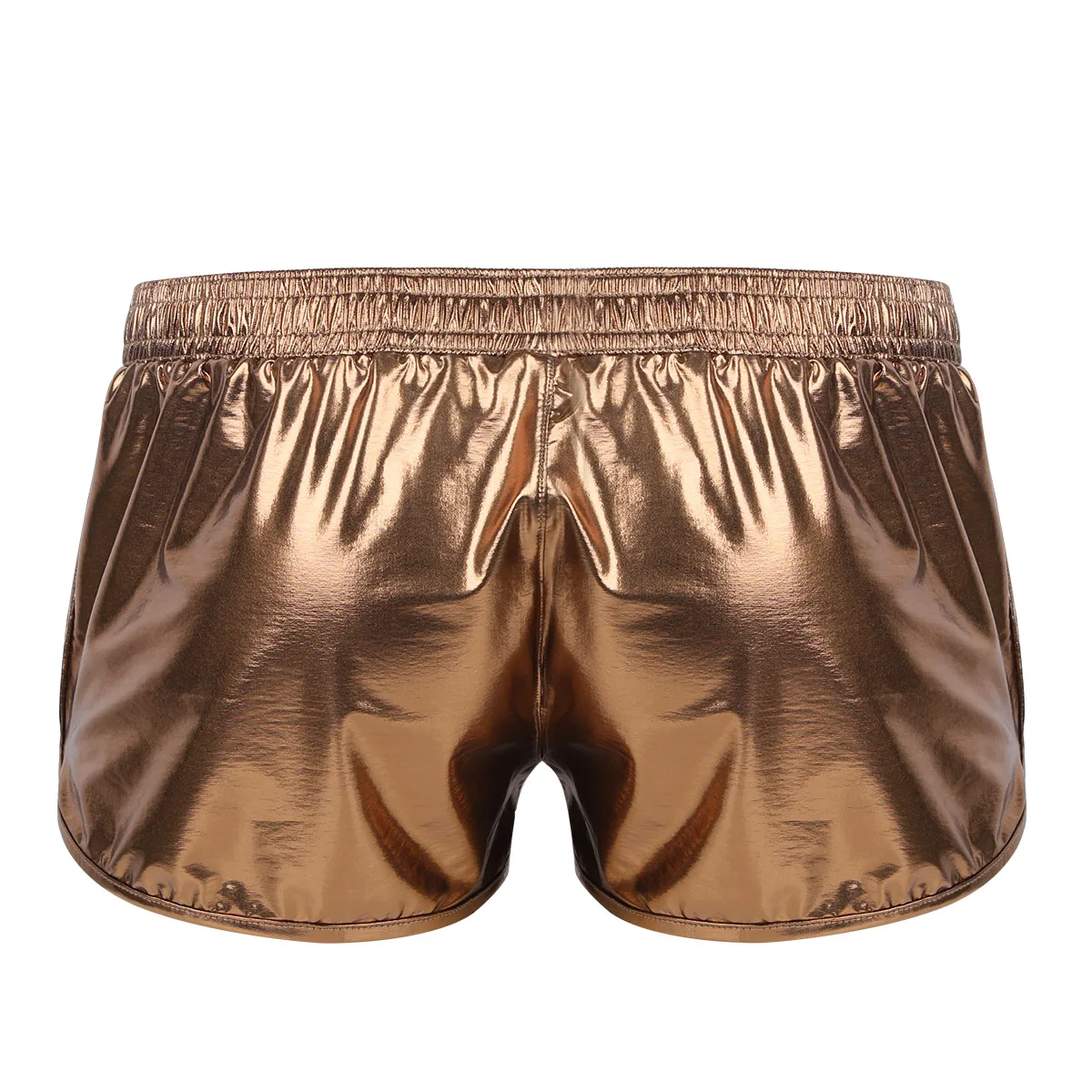 Mens Shiny Metallic Boxer Shorts Low Rise Stage Performance Clubwear Pole Dance Rave Party Costume Trunks Male Shorts Undrewear