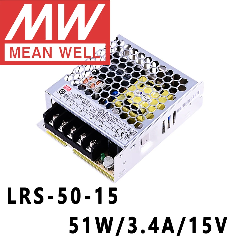 Mean Well LRS-50-15 meanwell 15VDC/3.4A/51W Single Output Switching Power Supply online store