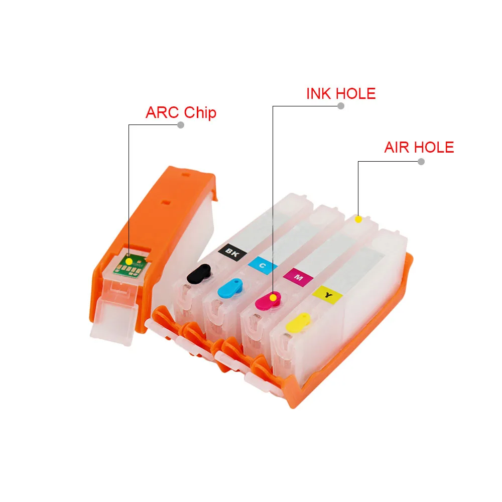 5pcs PGI-580 CLI-581 Refillable Ink Cartridge For Canon TS6150 TS8150 TS9150 TS9550 TS8250 TS705 TS8350 TS6350 with ARC Chips