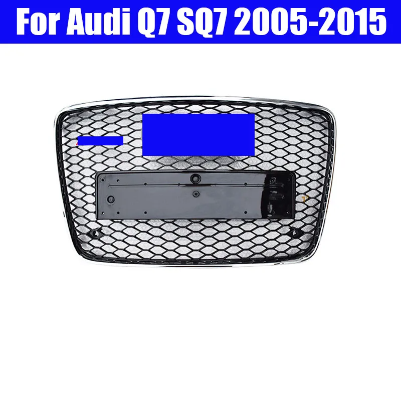 For Audi Q7 S7 2005- 2006 07 08 09 10 11 12 13 14 2015 SQ7 Style Grille Black Grill Camera Holder Black Ring