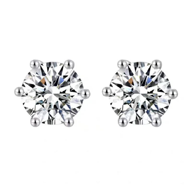 

925 silver Round Moissanite Cut Total 1.00ct D VVS Silver Earring Jewelry Girlfriend Gift silver earrings