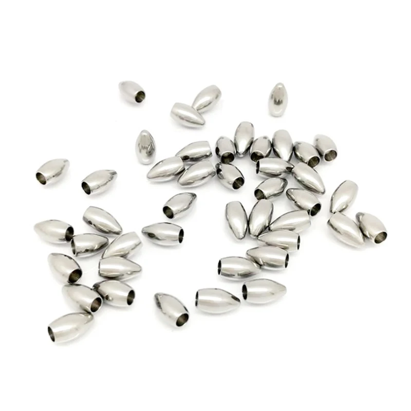 20PCS/lot Wholesale Stainless Steel  Ellipse Loose Beads For Jewelry DIY Making Necklaces Beads Findings