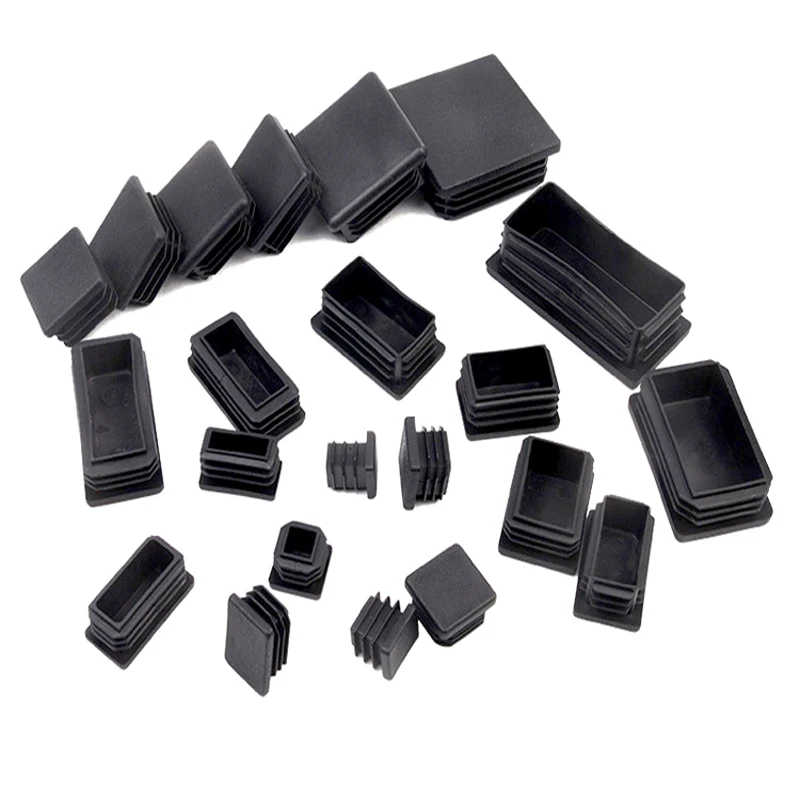 5/10pcs Square Plastic Black Blanking End Cap Tube Pipe Insert Plug Bung 10X20mm~50X100mm