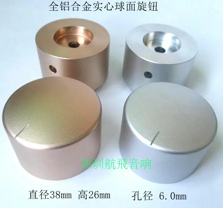 

1pcs All aluminum alloy solid spherical knob Potentiometer volume knob Audio amplifier knob 38x26mm