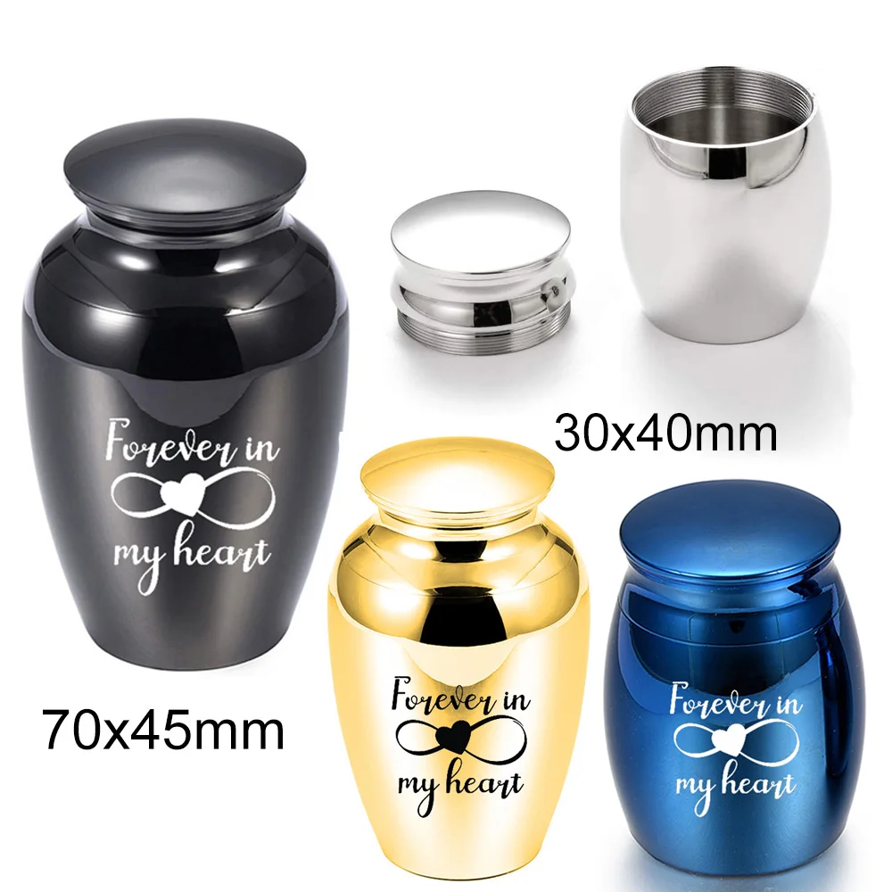 New Design Gold Silver Pet Human Ashes Aluminum Alloy Cremation Urn Funeral Urns For Cat Dog Animal Pet With High Quality