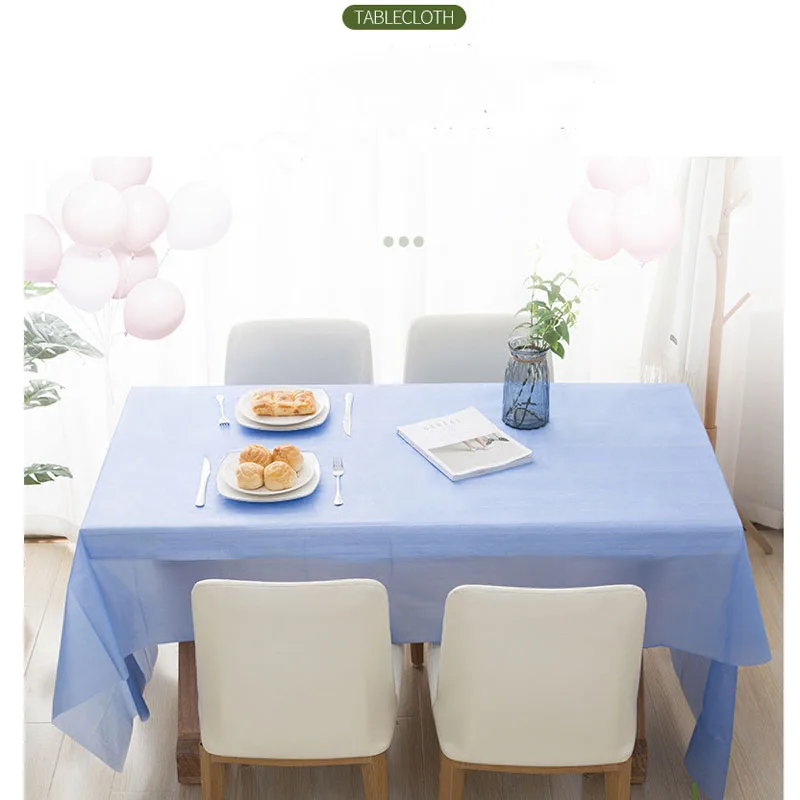 137x274cm Simple Tablecloth One-time  PEVA Plastic Tablecloth Hotel Restaurant Birthday Party Business Event Desktop Tablecloth