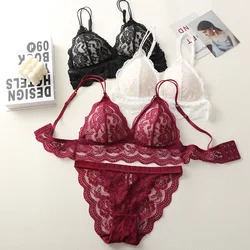 Women Lace Bra And Panty Sets Seamless Underwear Ultrathin Bralette Female Intimates Sexy Transparent Lingerie Briefs Set