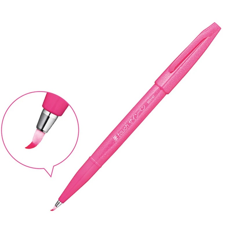3pcs Pentel TOUCH Color Marker Beauty Pen Art Word Painting Special Signature DIY Greeting Card Letter brush English flower body
