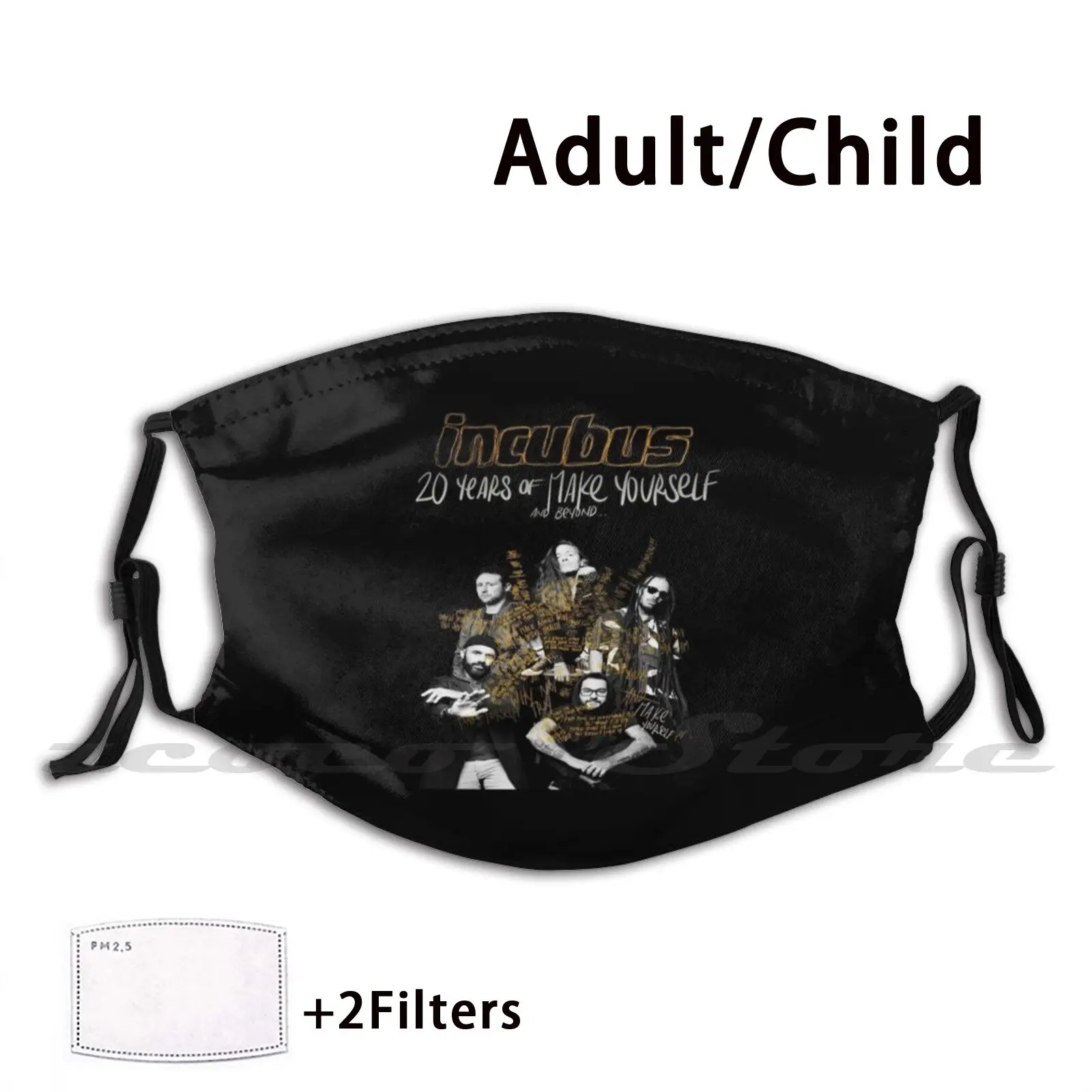 

Trending Music By - Custom Pattern Washable Filter Pm2.5 Adult Kids Mask Logo Music Band Ngeten Logo Tour 2020