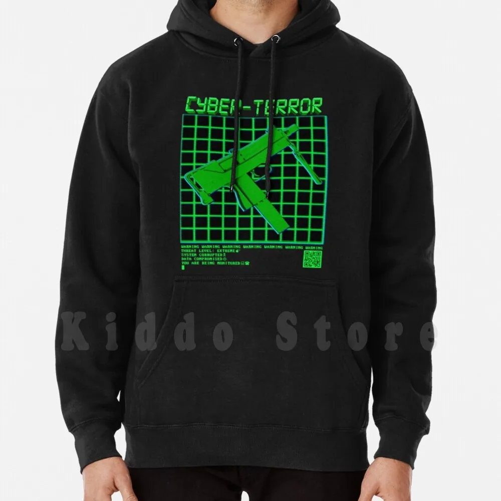 Cyber-Terr0r Hoodies Long Sleeve Mde Shooter Video Games Retro Gaming Pol 4chan Maga 8chan Kek Trump World