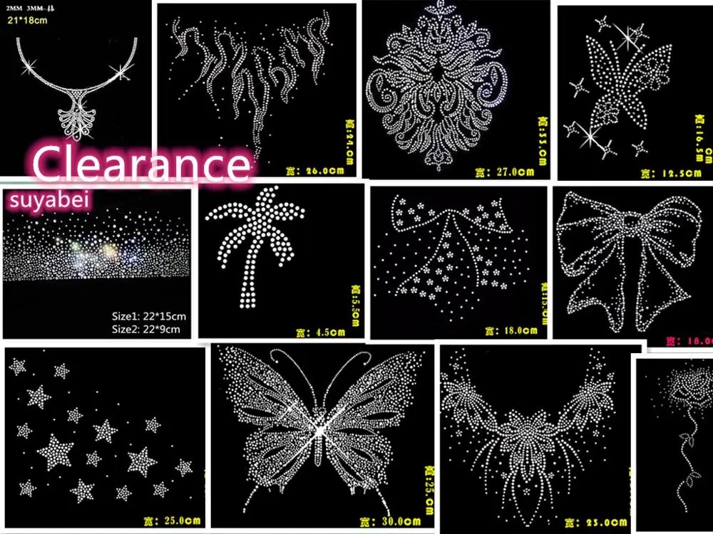20 sztuk/partia wyprzedaż więcej naklejki Hot Fix żelazko na Rhinestone Transfer aplikacja łatka hot fix rhinestone transfer motywy