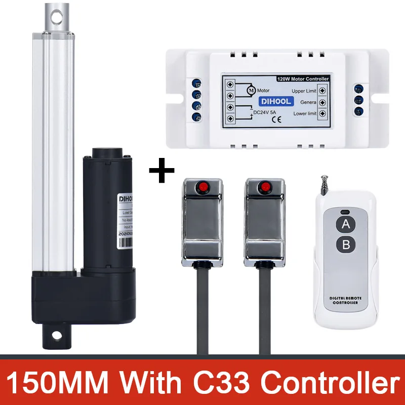 Imagem -05 - Curso Ip66 à Prova Impermeável Água Atuador Linear Kit com Controle Remoto Dc24v Elétrica Móveis Elevador 3000n Dhla3000 150 mm