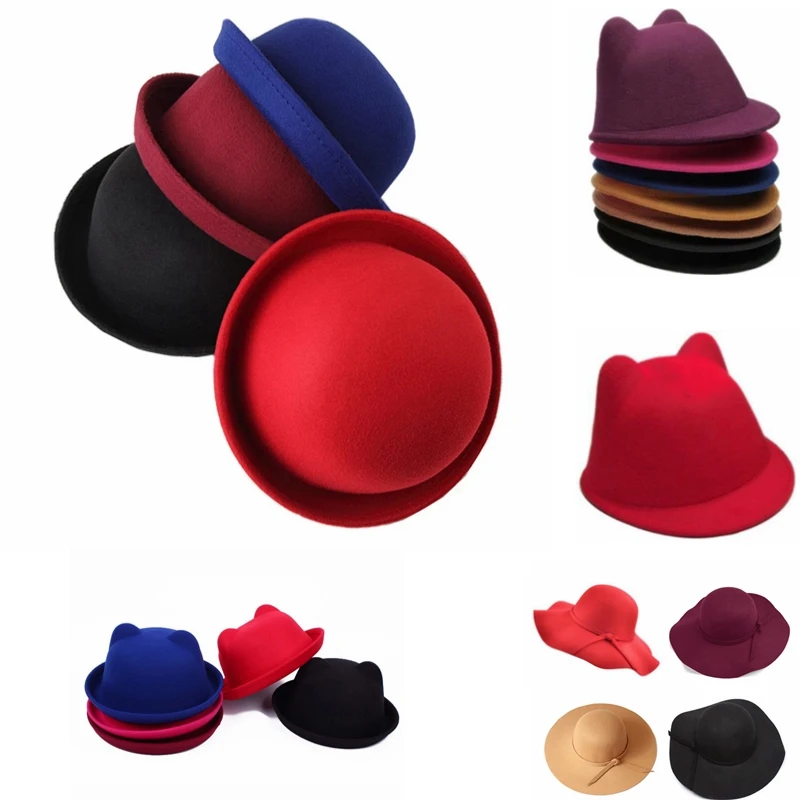 Baby Boy Girl Bowler Hat Fedora Hat Women Dress Hats