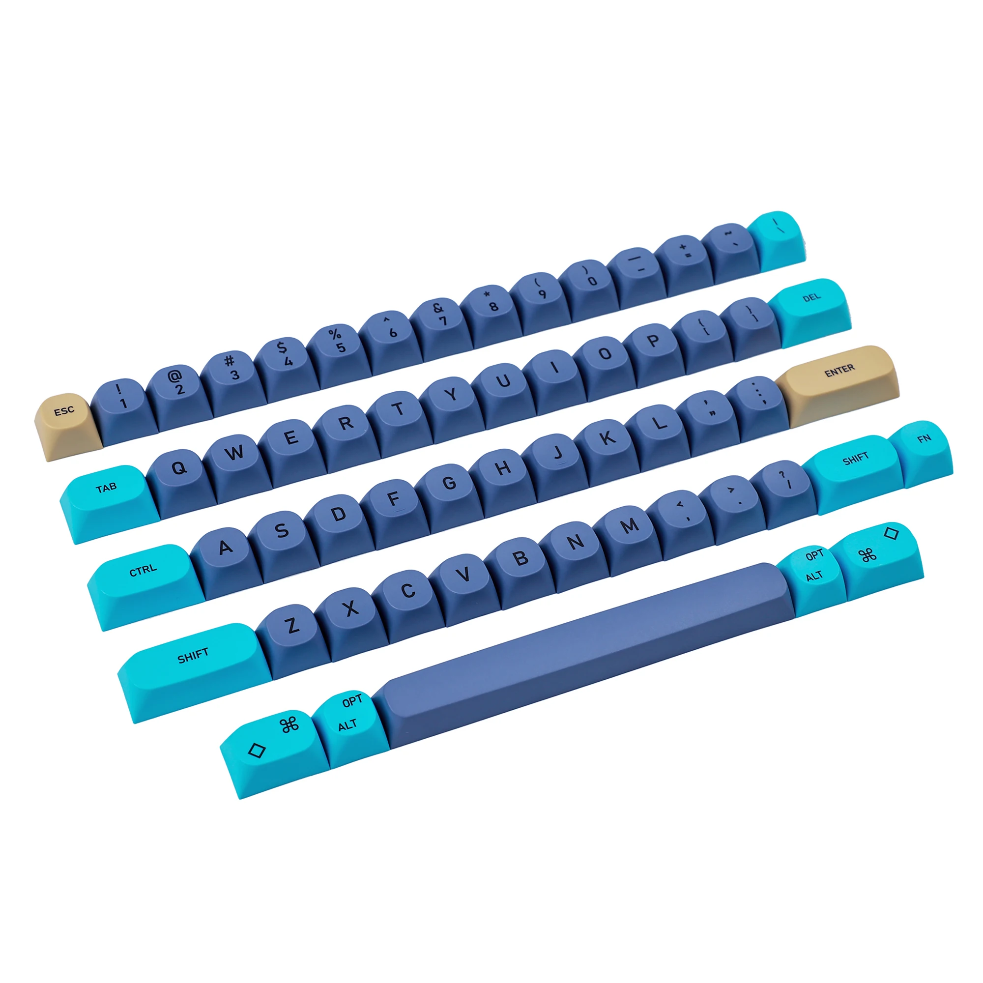 MA Dye Sub Co2 Engraved Thick PBT Keycaps For HHKB Style Mechanical Keyboard Simiar to XDA Keycap Blue Cat White Black